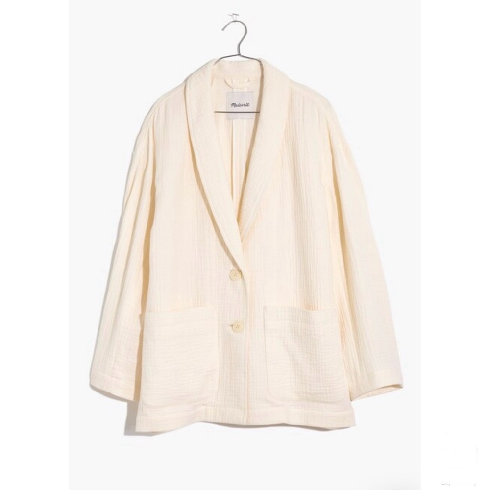 MADEWELL Lightspun Gauze Dorset Blazer in Lighthouse